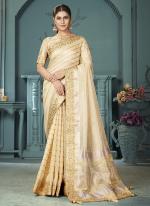 Heavy Cotton Cream Party Wear Gotta Patti Work Saree